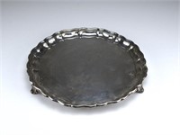 English silver footed salver