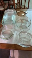 Assorted Pyrex glassware, (1) Vision glass