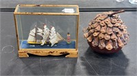 Model Ship and Birdhouse