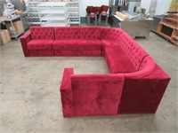 PLUSH RED VELVET SECTIONAL BOOTH / LOUNGE SEATING