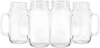 (N) Darware Mason Jar Mugs with Handles (24oz, Cle