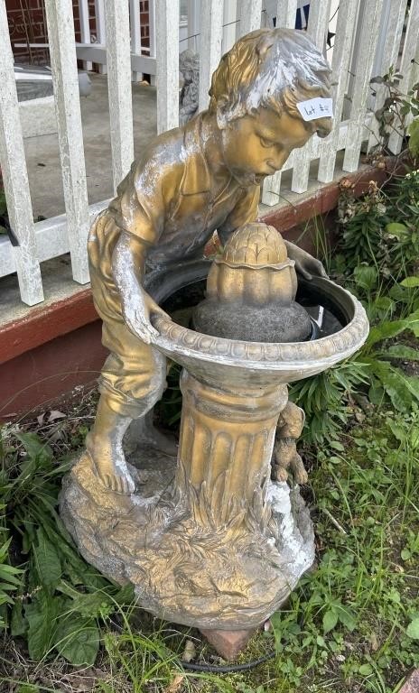 bird bath water fountain statue