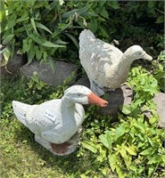 cement geese statues