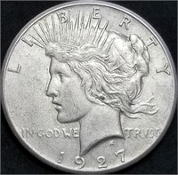 1927-P Peace Silver Dollar, Higher Grade