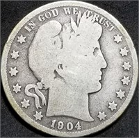 1904-S Barber Silver Half Dollar, Better Date