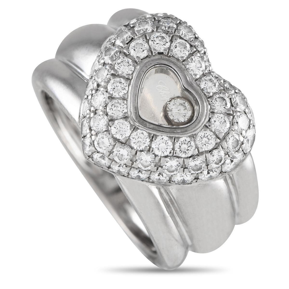 Chopard 18K White Gold 1.0ct Diamond Heart Ring