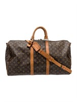 Louis Vuitton Brown Keepall Bandouliere 55