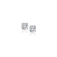 14k White Gold Diamond Four Prong Stud Earrings