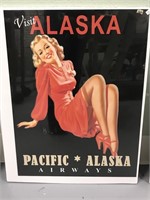 Pin up style advertisement for Pacific Alaska Airw