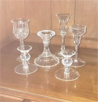 6 Clear Glass Candle Holders