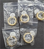 5 New CZ Eternity 18K Gold Cen Chain Spinner Ring
