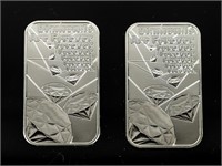Coin (2) 1 oz. Silver Bars 007-The Royal Mint