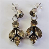 $260 Silver Citrine Earrings