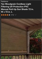 72x72 manual roll up sun shade