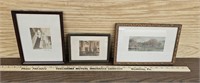 (3) Small Wallace Nutting Lithographs in Frames