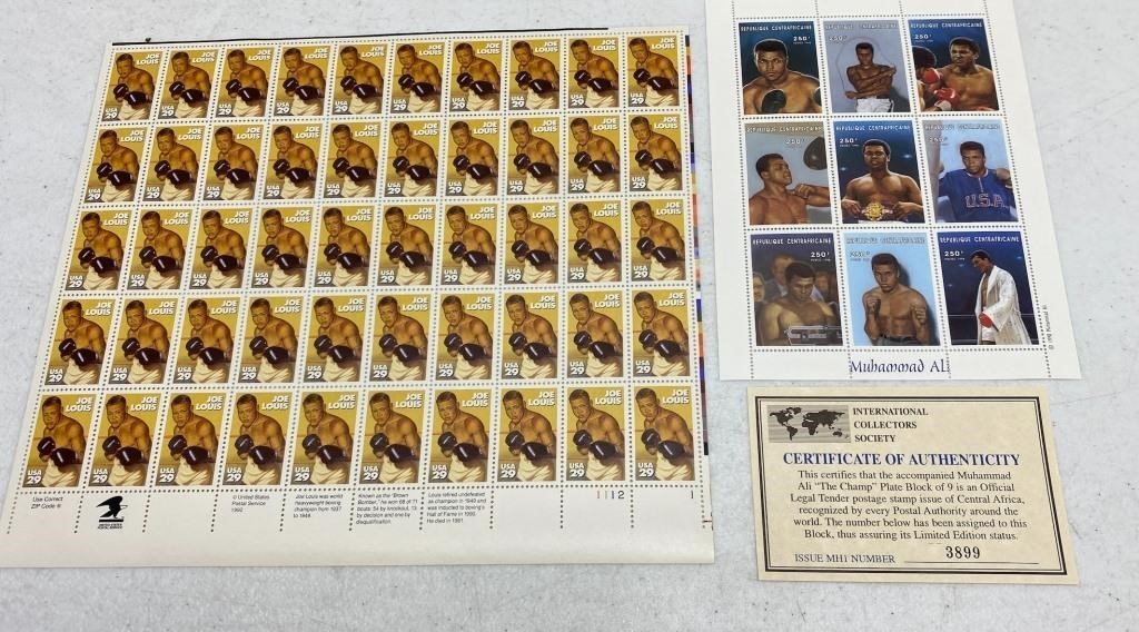 Joe Louis and Muhammad Ali Stamps. (50)