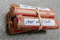 4 ROLLS 1940's LINCOLN WHEAT CENTS