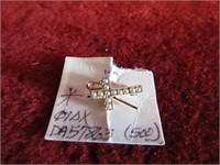 14K Gold pin. Pearl cross.