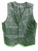 M. Collection Patch Stitch Leather Vest - XXL
