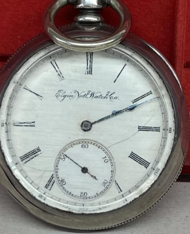 Elgin Pocket Watch, 16S, Coin Silver Case