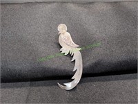 2.5" Silver Parrot Brooch, Stamped 900