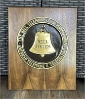 Large The Bell Telephone Co Wooden & Brass Plaque