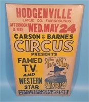 Carson & Barnes Circus Tim McCoy Wild West Adverti