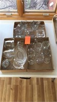 3 boxes pattern and etched glassware