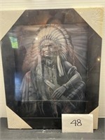 3d wall art Indian chiefs; indian on horse
