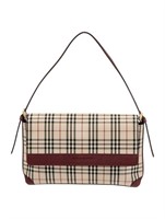 Burberry Neutrals Leather Trimmed Shoulder Bag