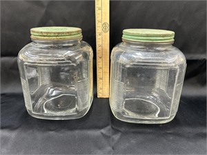 2 antique kitchen jars