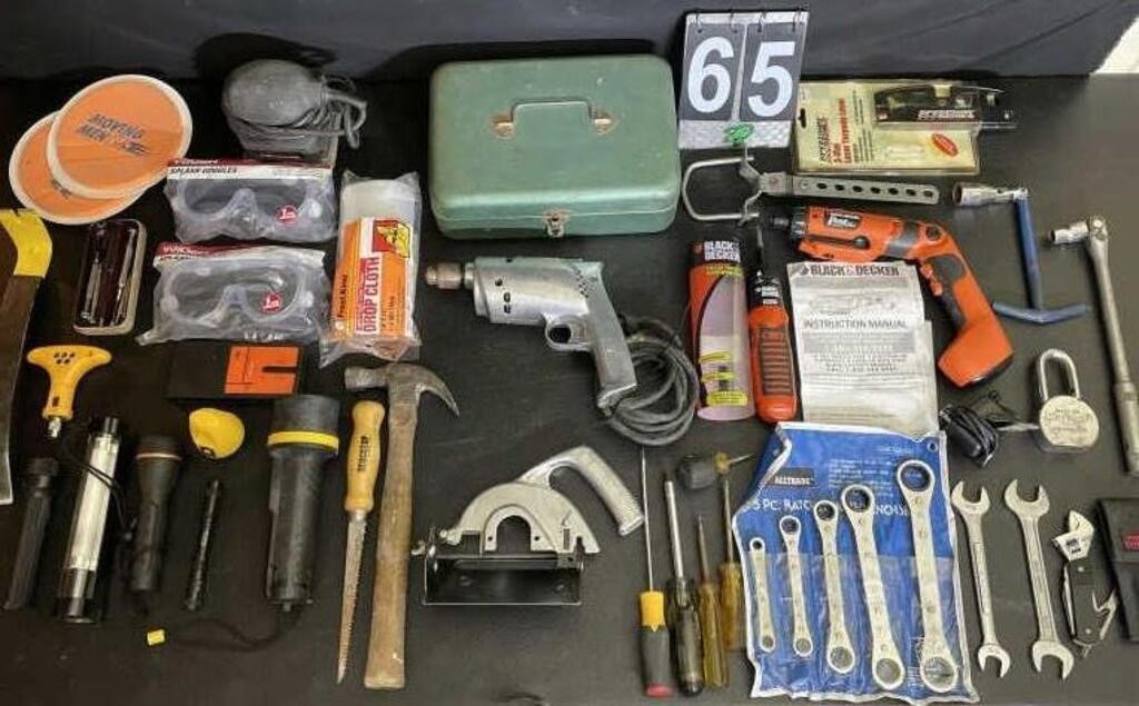 Assorted Tools and Heavy Drill