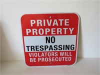 NEW PRIVATE PROPERTY NO TRESSPASSING TIN SIGN