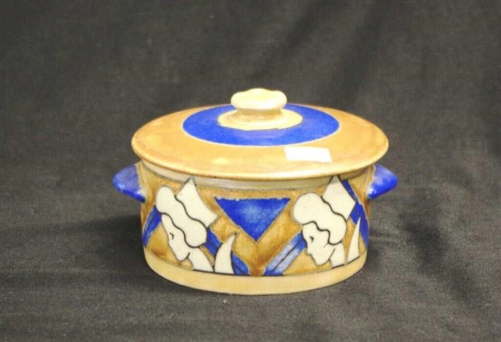 Art Deoc Quimper France lidded bowl