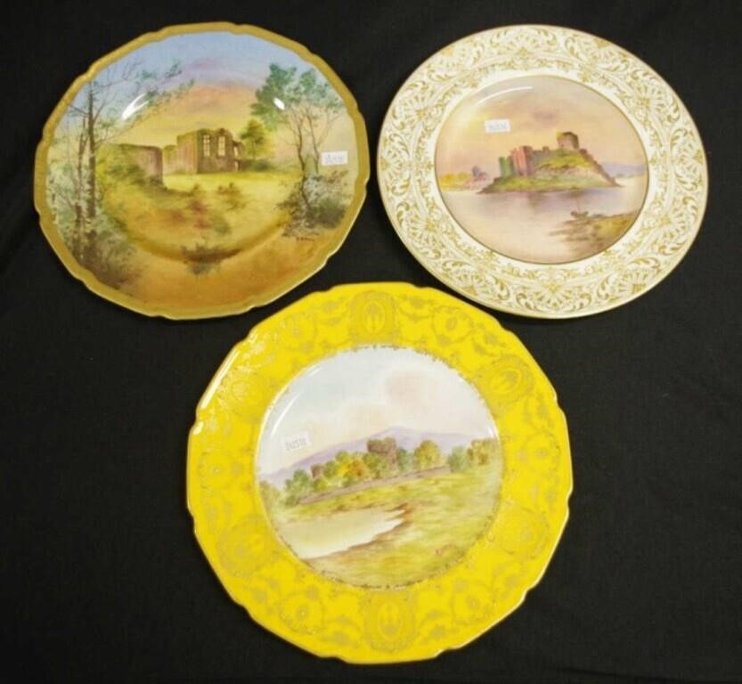 Three Royal Doulton signed painted display plates