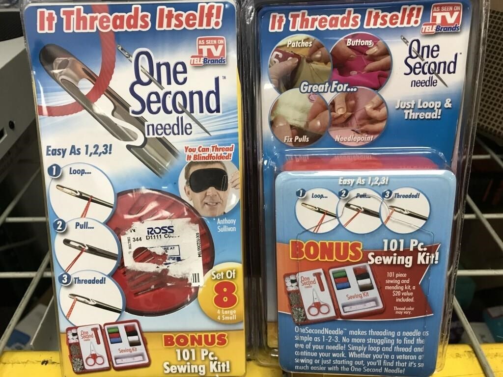 LOT OF 2 One Second Needle 101pc Sewing Kit