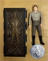 1984 STAR WARS HAN SOLO IN CARBONITE W/ COIN