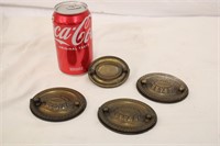 4 Ornate Brass Drawer Pulls, 2.25" & 2.5"