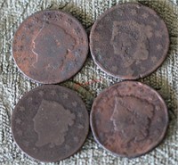 4 pcs. Early US Large Cents