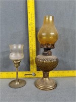 Brass Candle holder &  Oil lamp