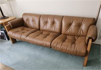 Leather Buckle Back Sofa