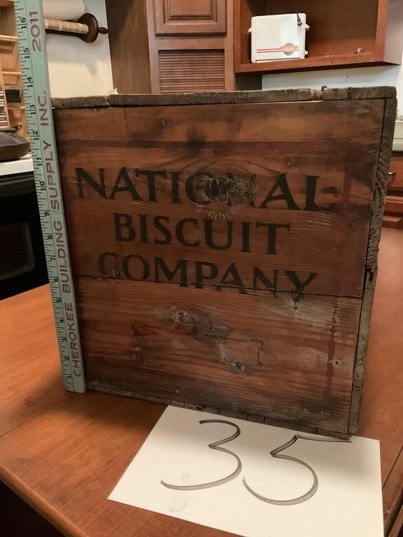 National biscuit company wooden box
