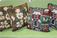 Decorative Pillows (4) 15" and 14"