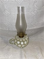 10” Vaseline glass oil lamp