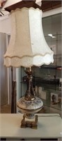 Vintage Table Lamp With Shade (Has A Hole)