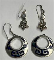 Two Pairs of Earrings Marked .925