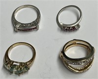 Lot of 4 Rings, At Least 3 Marked .925