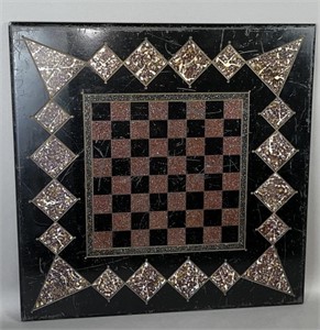 PA decorative painted slate checkerboard ca.