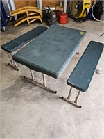 Folding camp table Lifetime- with bench