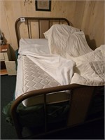 Full size bed, mattress, box spring & pad